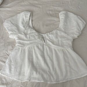 Elegant White Puff Sleeve Blouse